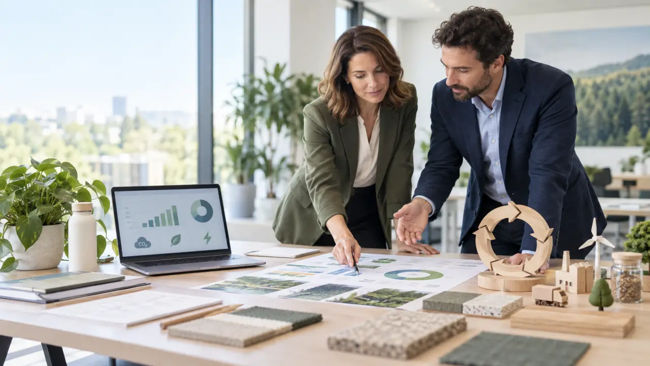 Équipe de PME analysant ses émissions carbone et ses impacts environnementaux